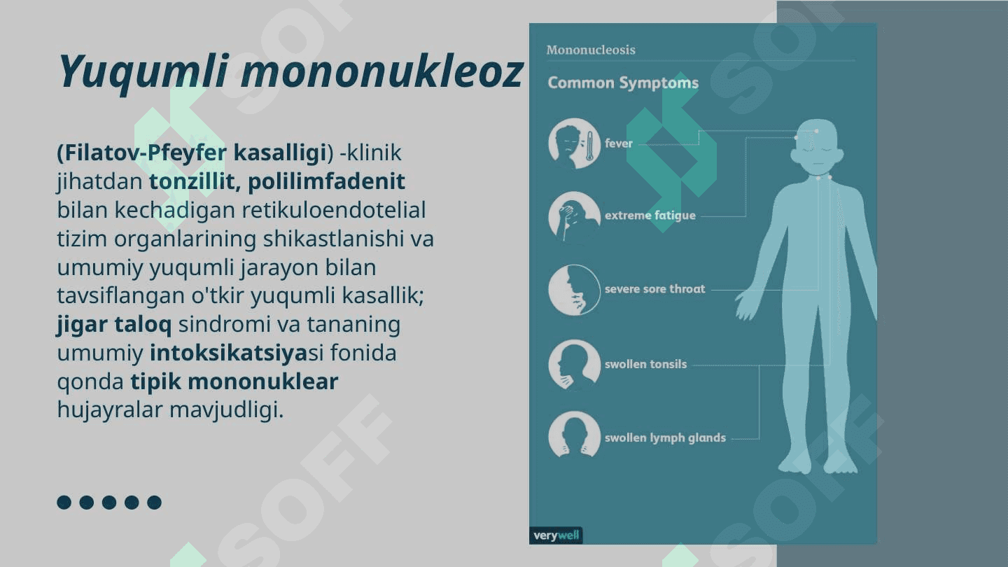 Virusli so’gallar, Mononukleoz 7