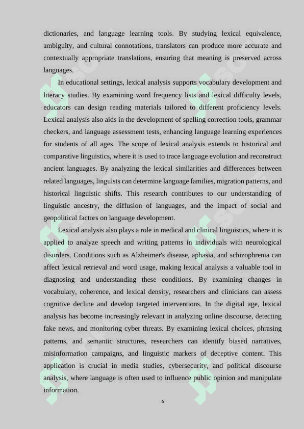 LEXICAL ANALYSIS OF TEXTS 6