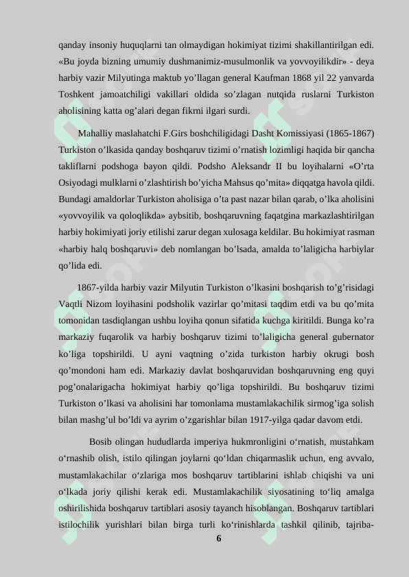 Turkistonda Rossiya imperiyasining mustamlaka idora usulining joriy etilishi 6