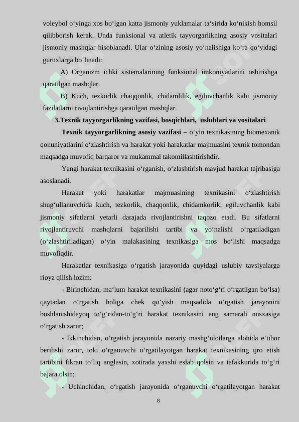 Voleybolda oʻyinida toʻpni  boshqarish texnikasini tako millashtirishning samarali yoʻllarini ishlab chiqish 8