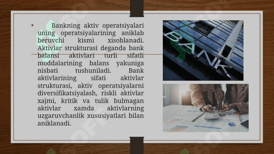 TIJORAT BANKLARINING PASSIV VA AKTIV OPERATSIYALARI 5