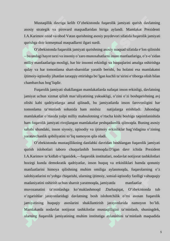 O'zbekistonda demokratik tamoyillar asosida milliy davlat boshqaruv tizimini yaratish 5