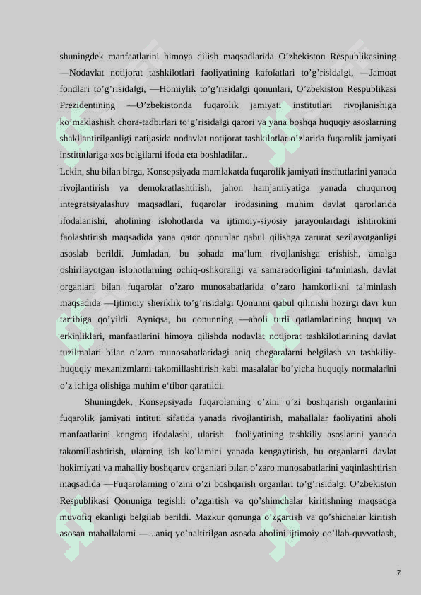 O'zbekistonda demokratik tamoyillar asosida milliy davlat boshqaruv tizimini yaratish 7