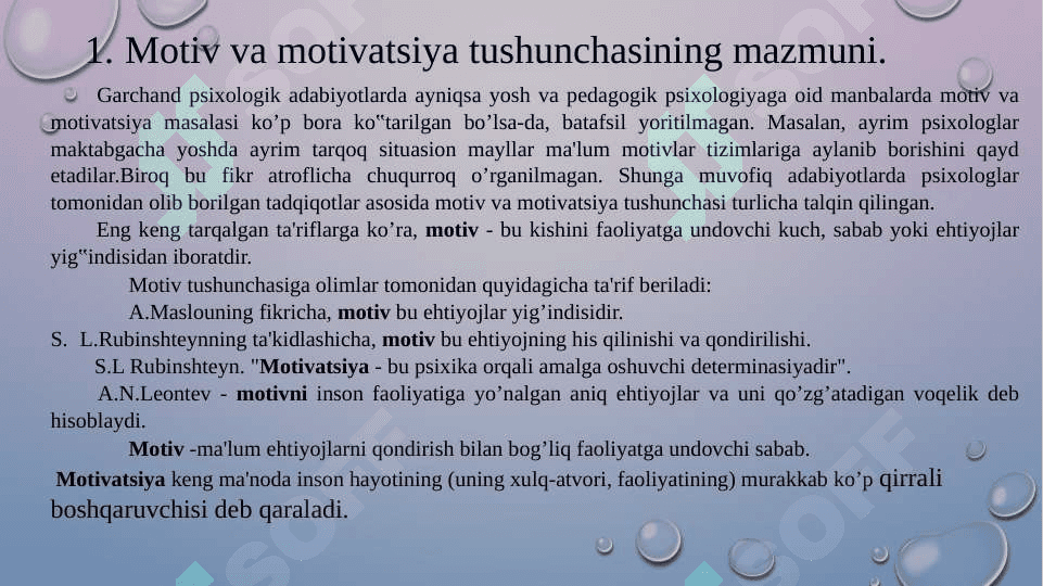 Motiv va motivasiya va hissiyotning namoyon bo‘lishi 2