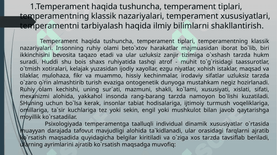 Temperament - shaxs tuzulmasi sifatida 2