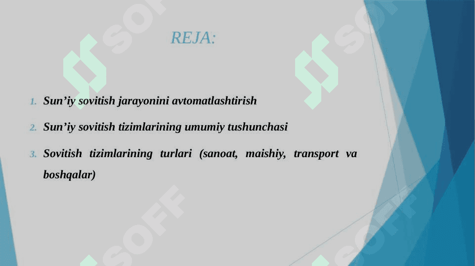 SU’NIY SOVITISH JARAYONINI AVTOMATLASHTIRISH 2