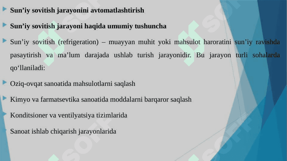 SU’NIY SOVITISH JARAYONINI AVTOMATLASHTIRISH 3