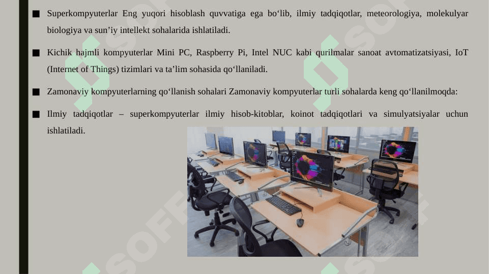 Zamonaviy kompyuterlarning konfiguratsiyalari va ularni qo‘llanish sohalari 5