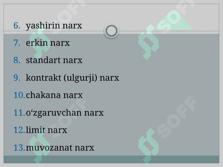Narx siyosati 6