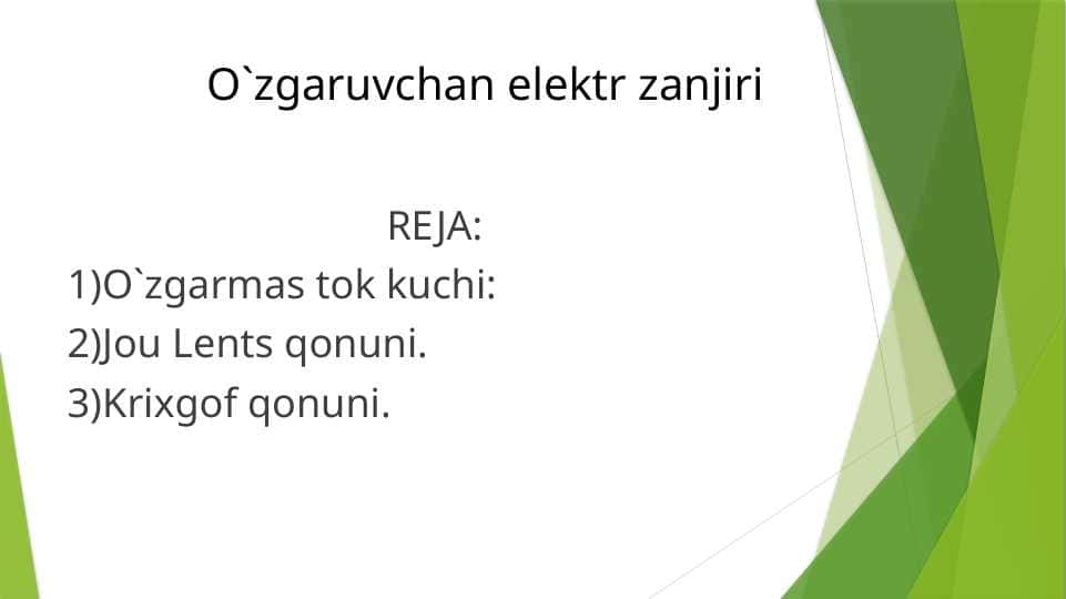Prezintatsiya. O`zgaruvchan elektr zanjiri