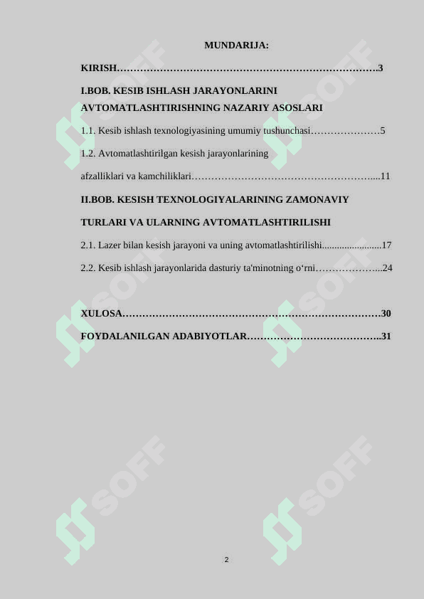 KESIB ISHLASH TEXNOLOGIK JARAYONLARINI AVTOMATLASHTIRISH 2