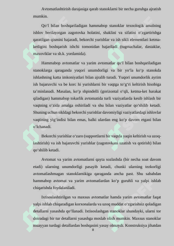 KESIB ISHLASH TEXNOLOGIK JARAYONLARINI AVTOMATLASHTIRISH 8