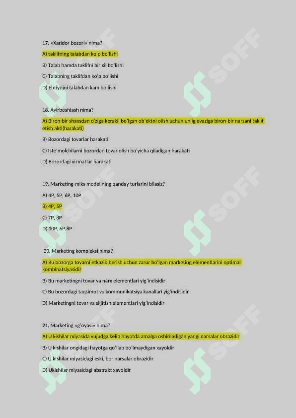 MARKETING ASOSLARI test baza 4