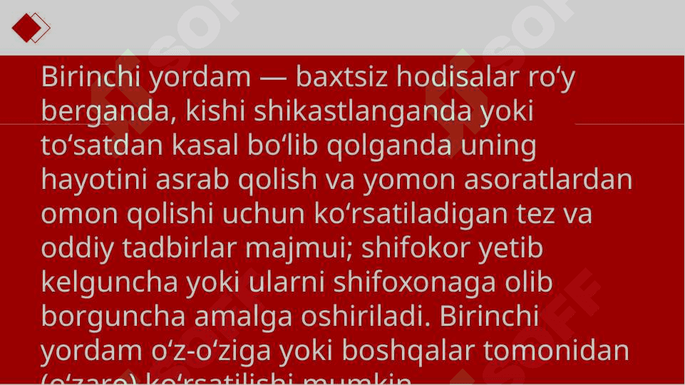 Favqulodda vaziyatlarda 1-tibbiy yordam 3