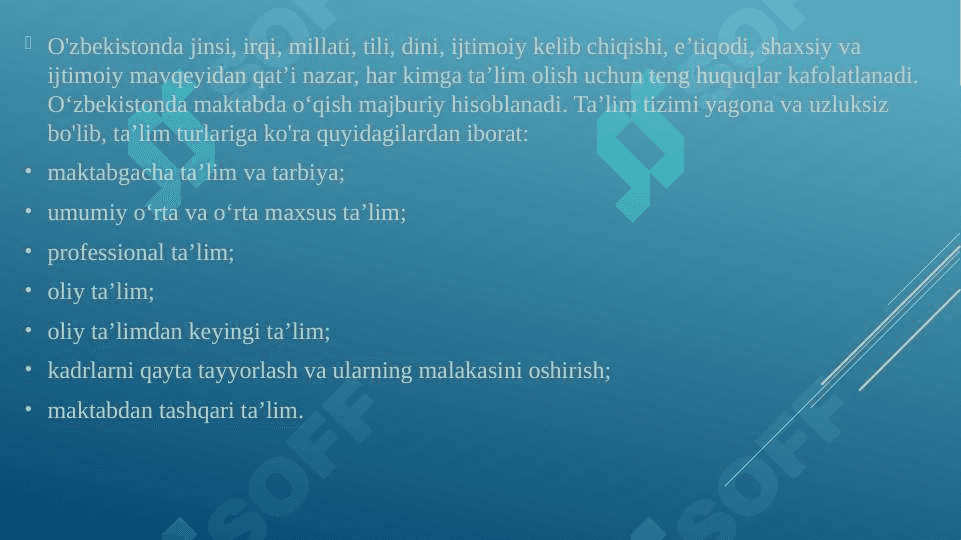 O'zbekistonda ta'lim sohasida amalga oshirilgan islohotlar 4
