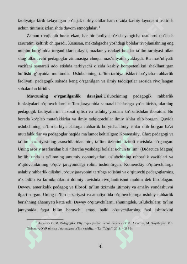 Uslubchining ta’lim-tarbiyaviy ishlariga rahbarligi. MTTda monitoring tizimini tashkil etish. 4