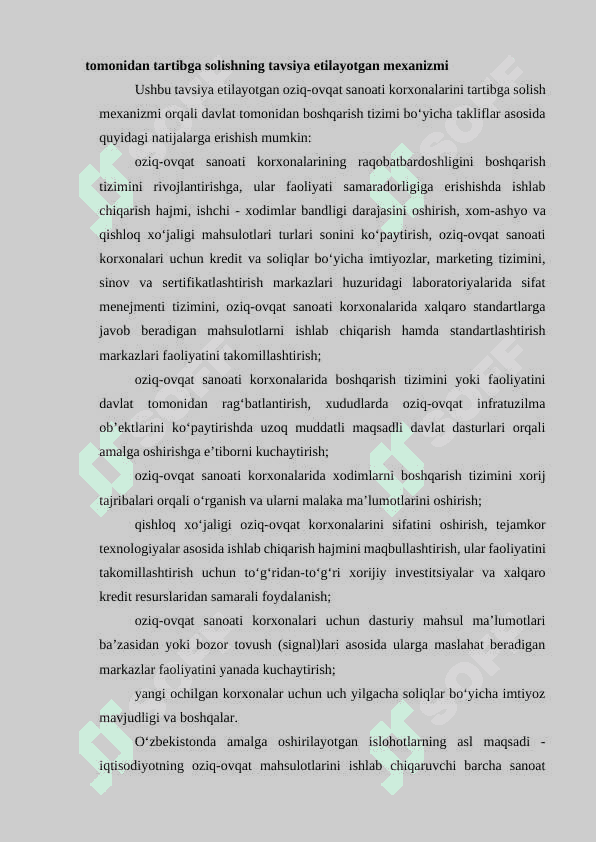 OZIQ-OVQAT SANOATI KORXONALARINI RIVOJLANTIRISHDA INVESTITSIYA SALOHIYATINI BOSHKARISH SAMARADORLIGINI OSHIRISH 5