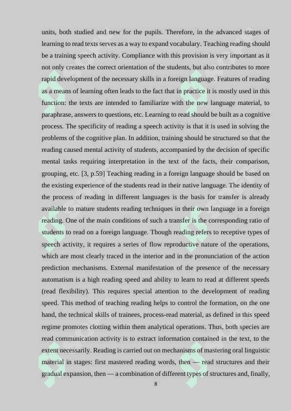 READING AS A GOAL AND A MEANS OF TEACHING A FOREIGN LANGUAGE 8