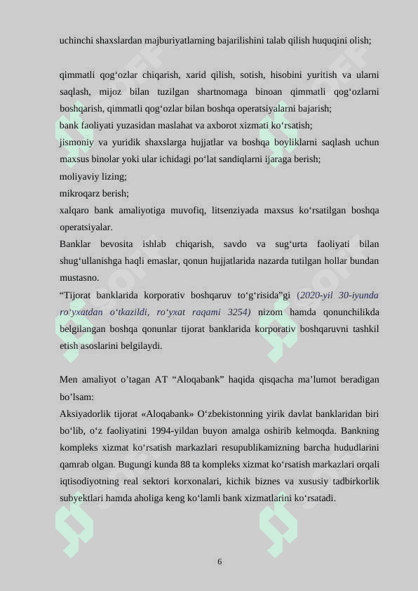Amaliyot hisoboti Aloqabank 6