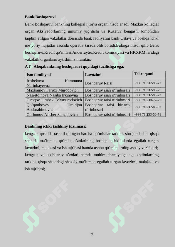 Amaliyot hisoboti Aloqabank 7