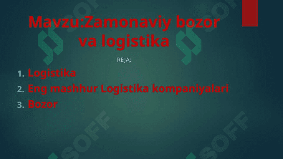 Zamonaviy bozor va logistika 2