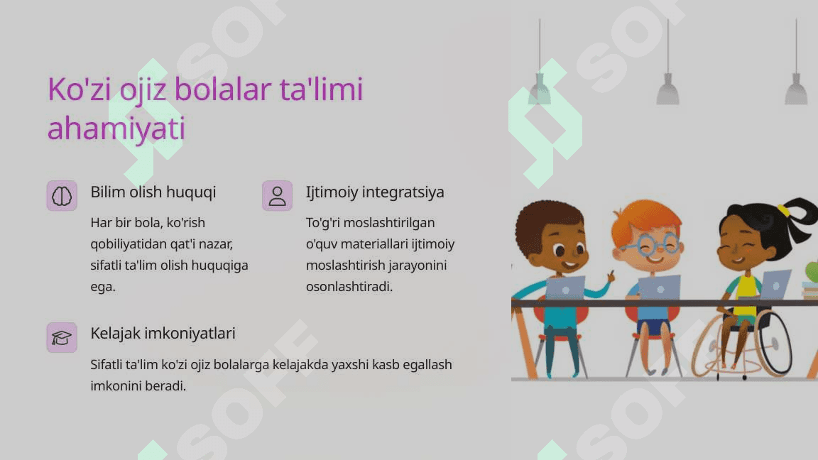 Ko'zi ojiz bolalar uchun o'quv materiallarini moslashtirish 3