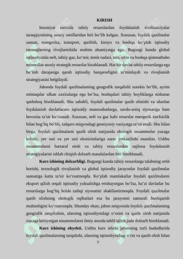 JAHON FOYDALI QAZILMALAR GEOGRAFIYASI 3