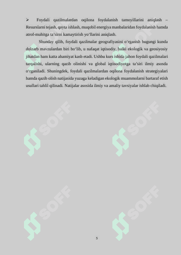 JAHON FOYDALI QAZILMALAR GEOGRAFIYASI 5