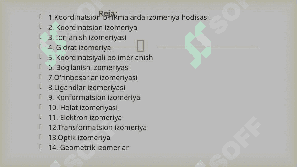 Koordinatsion birikmalarning izomeriyasi 2