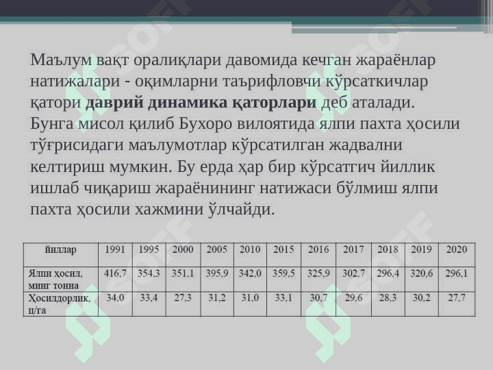 Динамика қаторлари 7