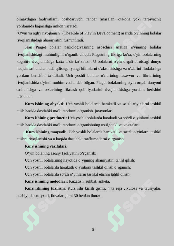Uch yoshli bolalarda harakatli va so‘zli o‘yinlarni tashkil etish 5