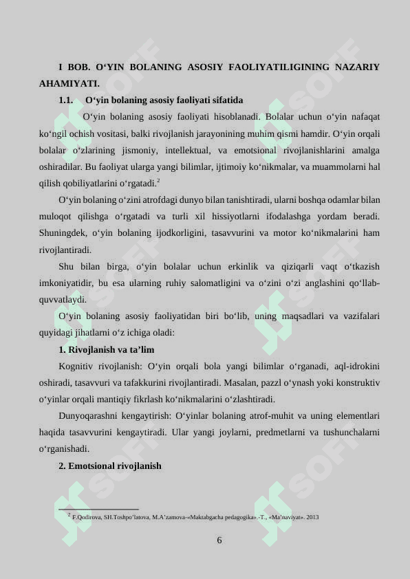 Uch yoshli bolalarda harakatli va so‘zli o‘yinlarni tashkil etish 6