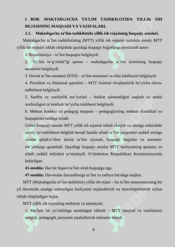 MTT yillik ish rejasining mohiyati 6