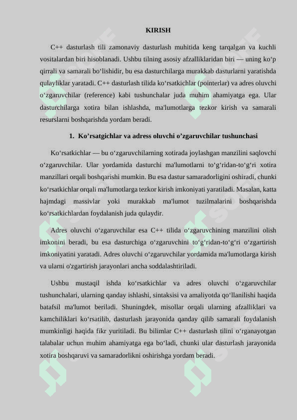 KOʻRSATKICHLAR. ADRES OLUVCHI OʻZGARUVCHILAR 2