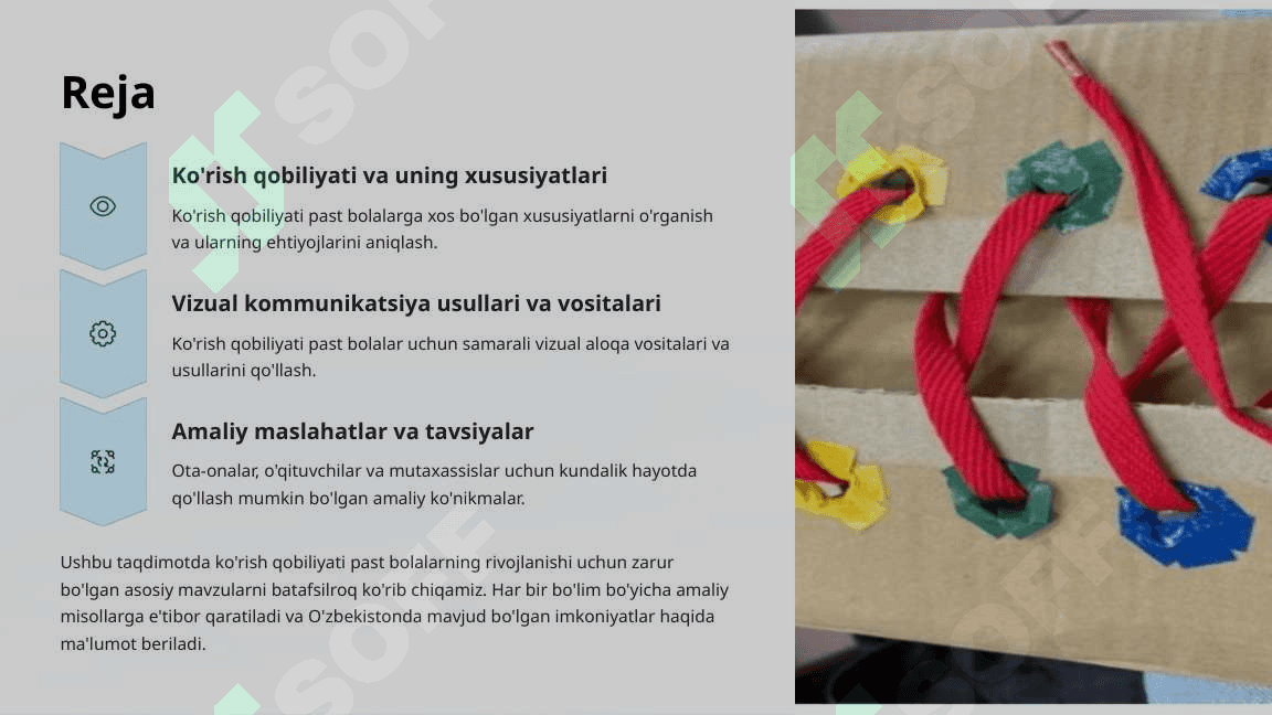 Ko'rish qobiliyati past bolalar uchun vizual kommunikatsiya usullari 2