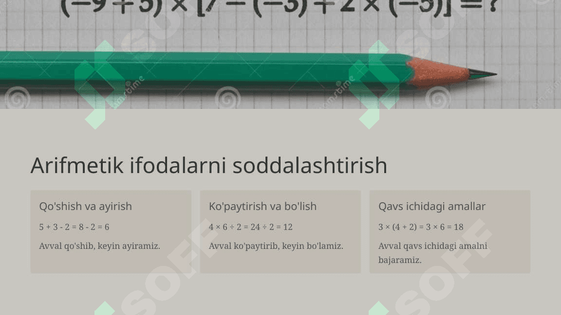 Matematikada Qisqartirish va Soddalashtirish 4