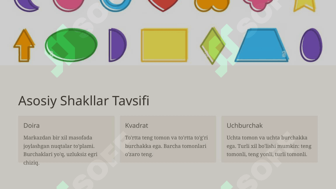 O'xshash va Farqli Shakllarni Topish Bo'yicha Yo'riqnoma 4