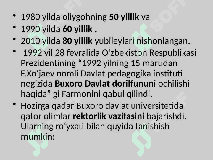 BuxDU ning tashkiliy strukturasi va rivojlanish tarixi. 6
