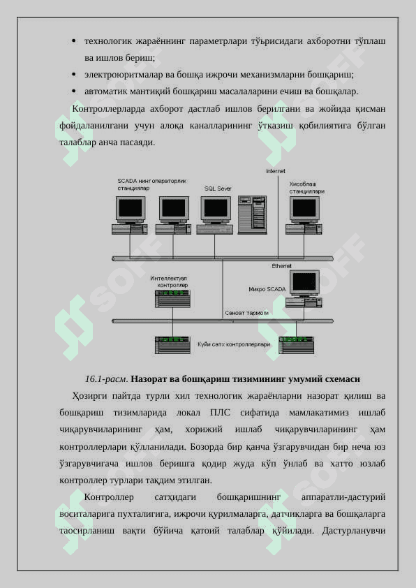 Назорат қилиш, визуаллаш тизимлари, SCADA структураси 7