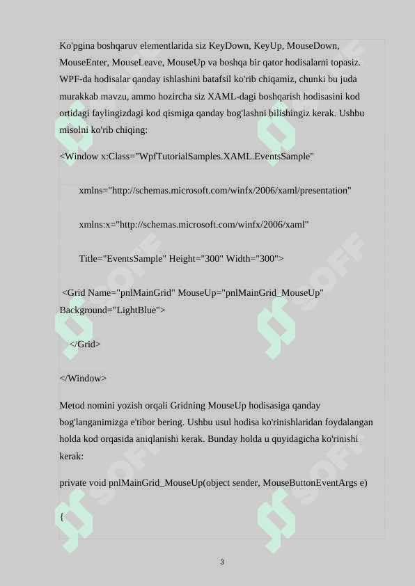 WPF  ilova yaratish. Asosiy boshqaruv elementlari. Panellar orqali joylashishni aniqlash 3