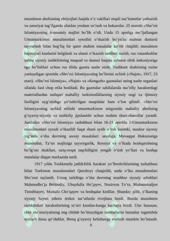 SOVET MUSTABID TUZIMI DAVRIDA TURKISTONDAGI OCHARCHILIK VA UNING FOJIALARI 8