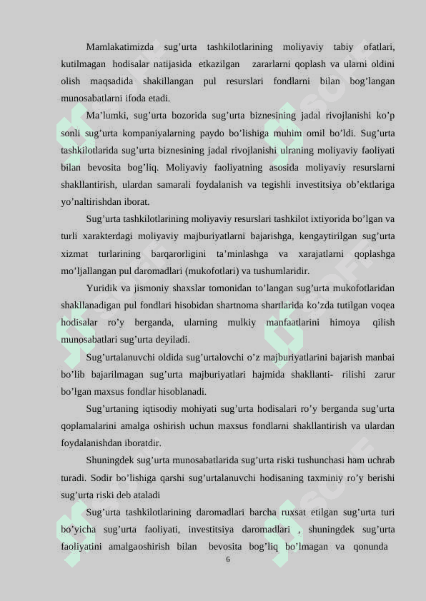 SUG'URTA KOMPANIYALARI MOLIYASINING O'ZIGA XOS XUSUSIYATLARI 6