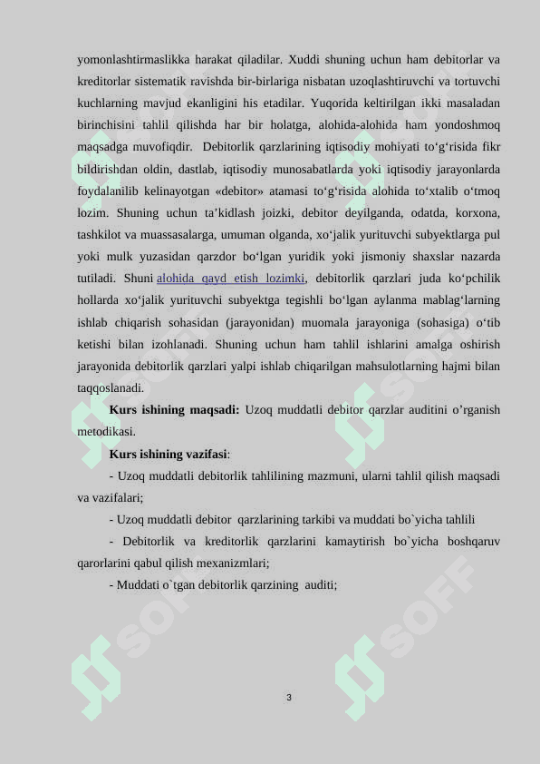 UZOQ MUDDATLI DEBITOR QARZLAR AUDITI 3
