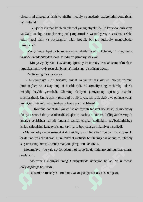 Xalqaro moliya taraqqiyotdagi tutgan o'rni 3