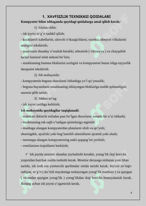 Xavfsizlik texnikasi qoidalari 4