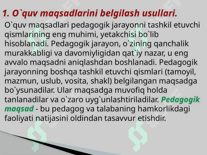 MAQSADNI BELGILASH TA'LIMNI TEXNOLOGIYALASHTIRISHNING ASOSIY ELEMENTI 2