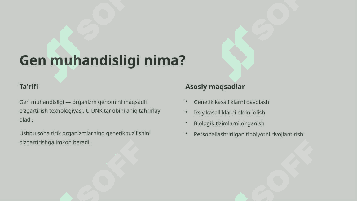 Gen muhandisligi: Inson salomatligida gen tahririning roli va kelajagi 3