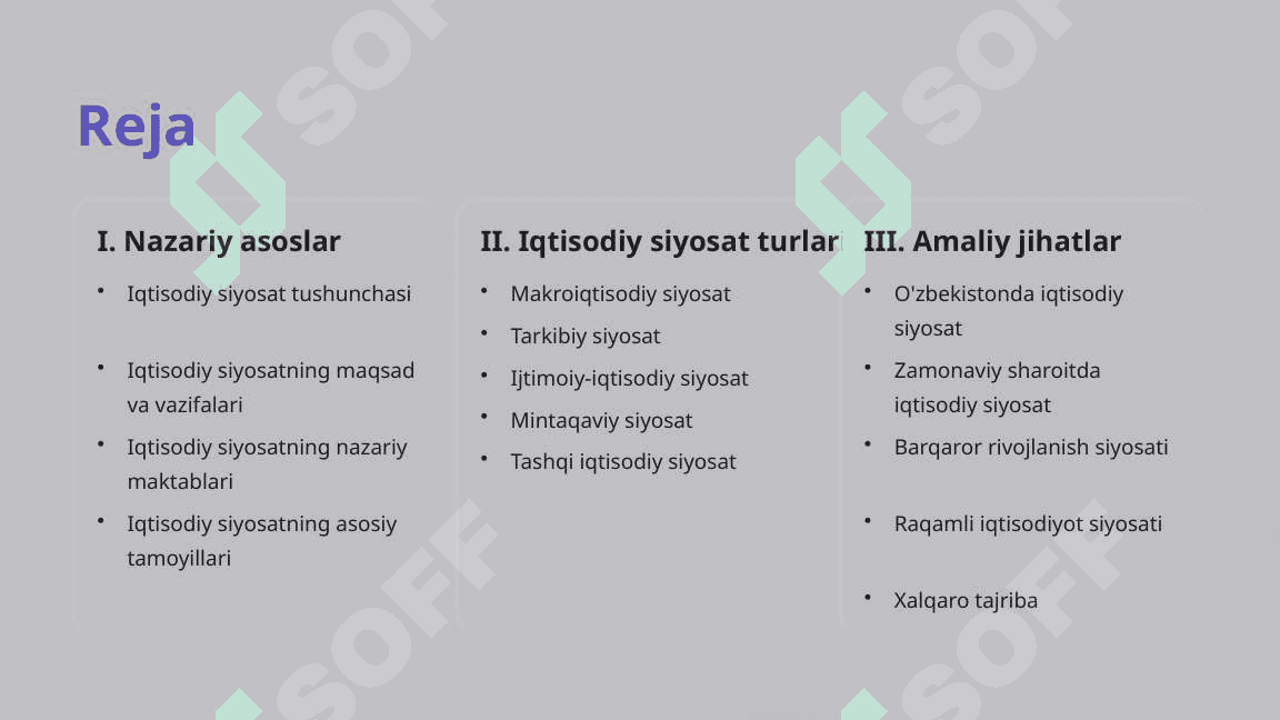 Iqtisodiy siyosat asoslari va tarkibi 2