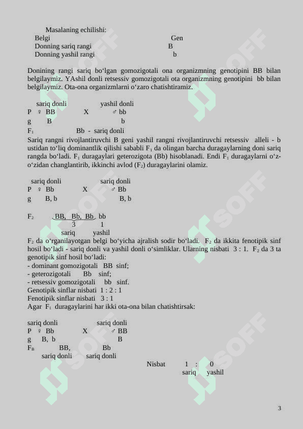 genetika masala ishlash usullari 3