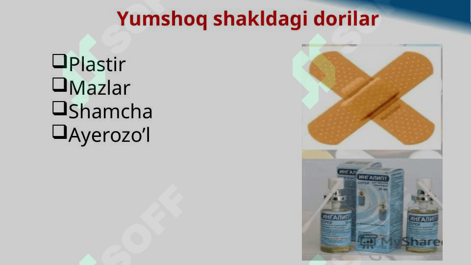 MAVZU:DORI – DARMONLARNING  QO’LLANILISHI 6